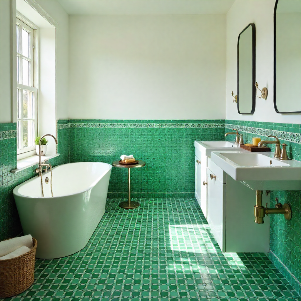 Emerald Green Mosaic Floors