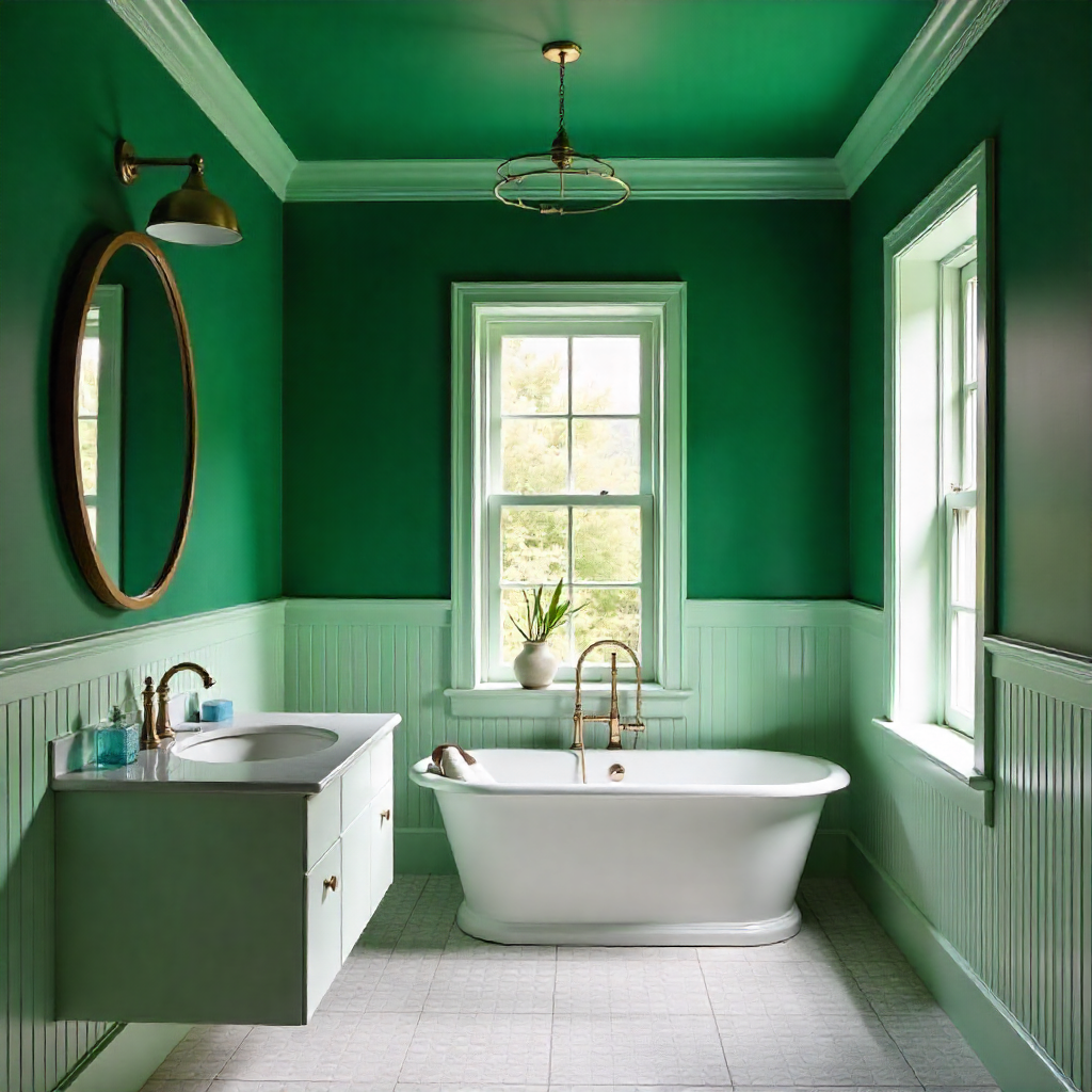 Emerald Green Painted Ceiling