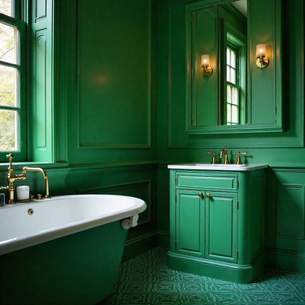 Emerald Green with Brass Fixtures