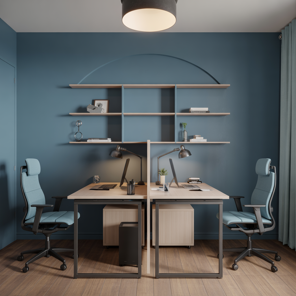 Small Home Office Double Desk :15 Ideas for smart and Productivity Style 2 Facing Desk Layout for Interactive Work