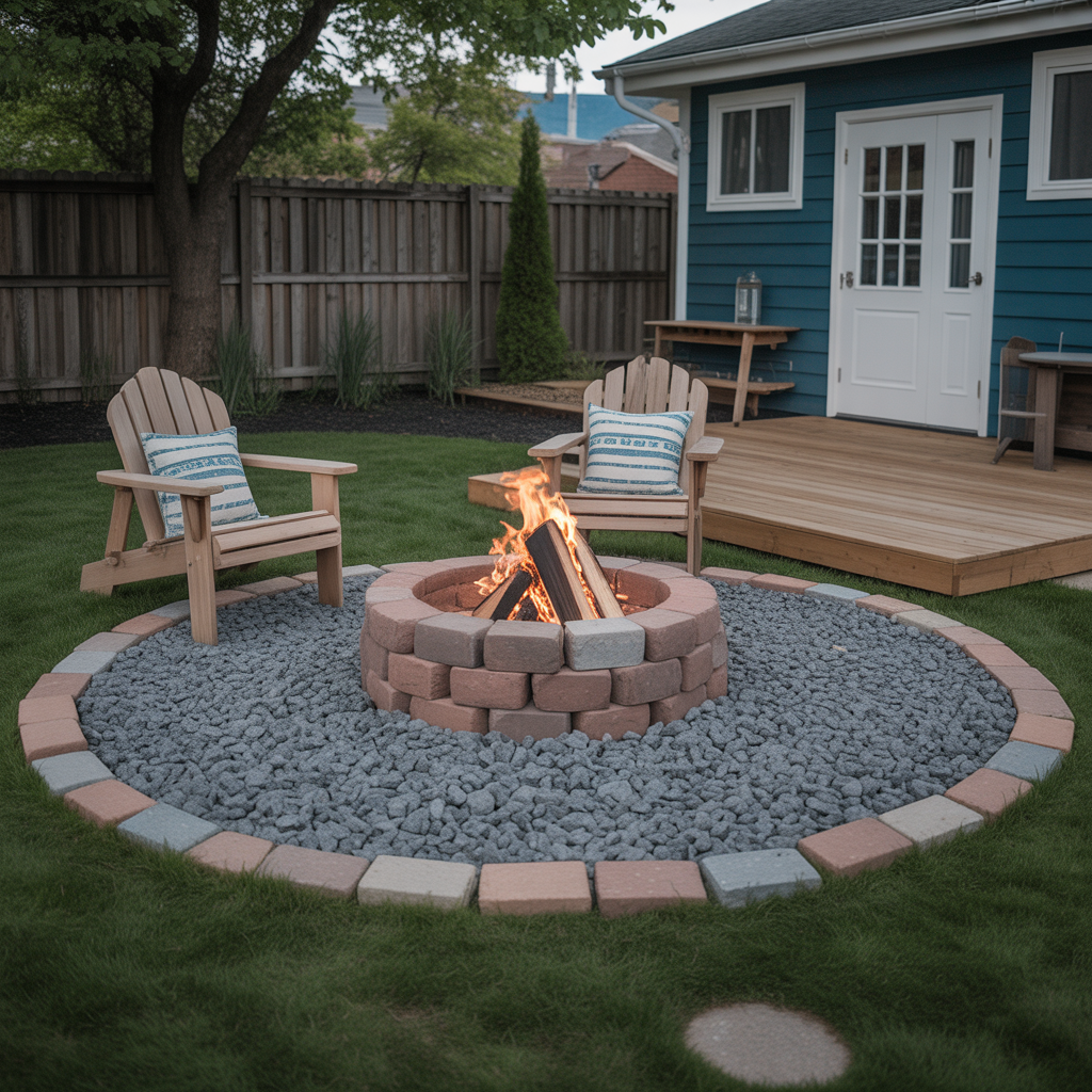 Fire Pit with Gravel Surround