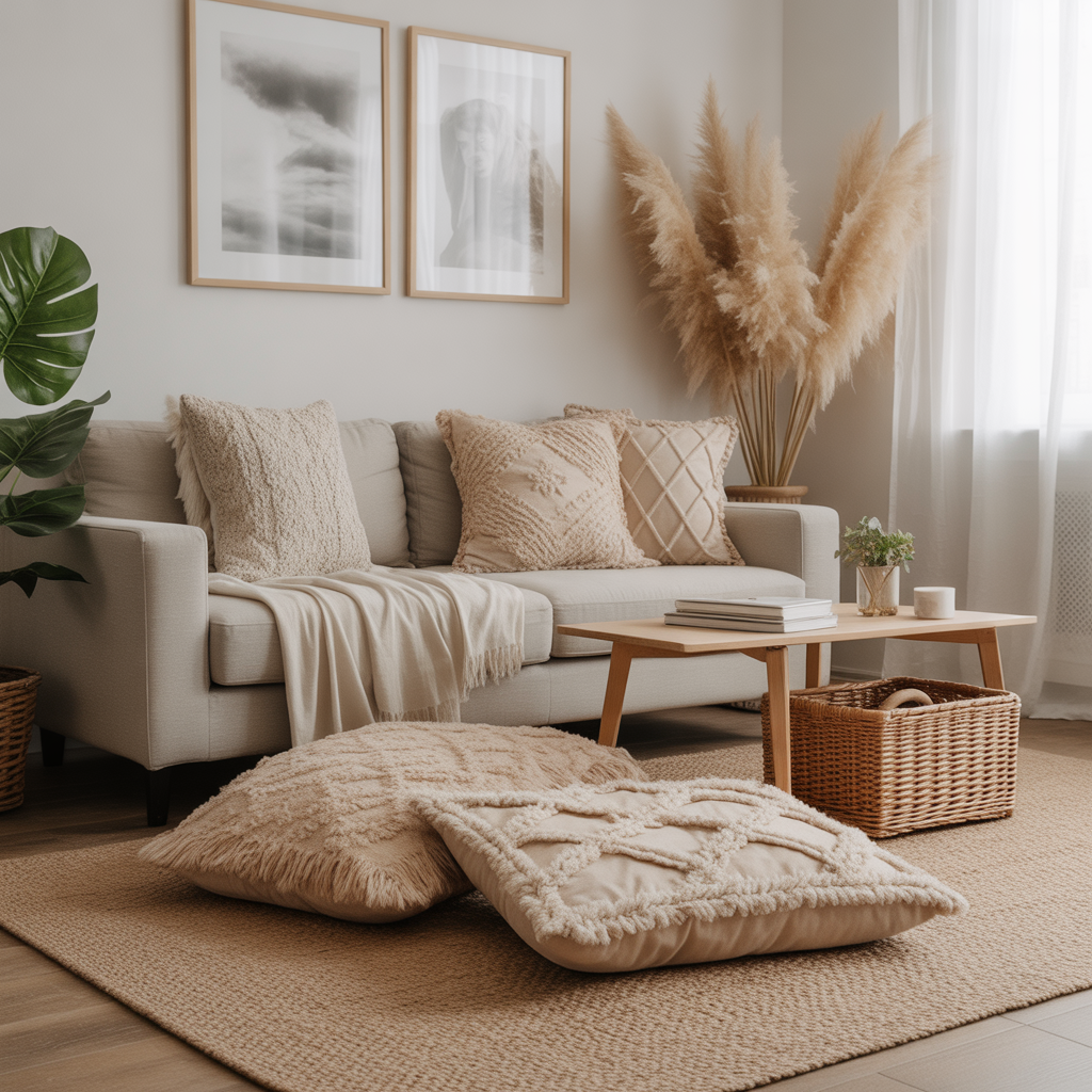 Floor Pillows Living Room Boho
