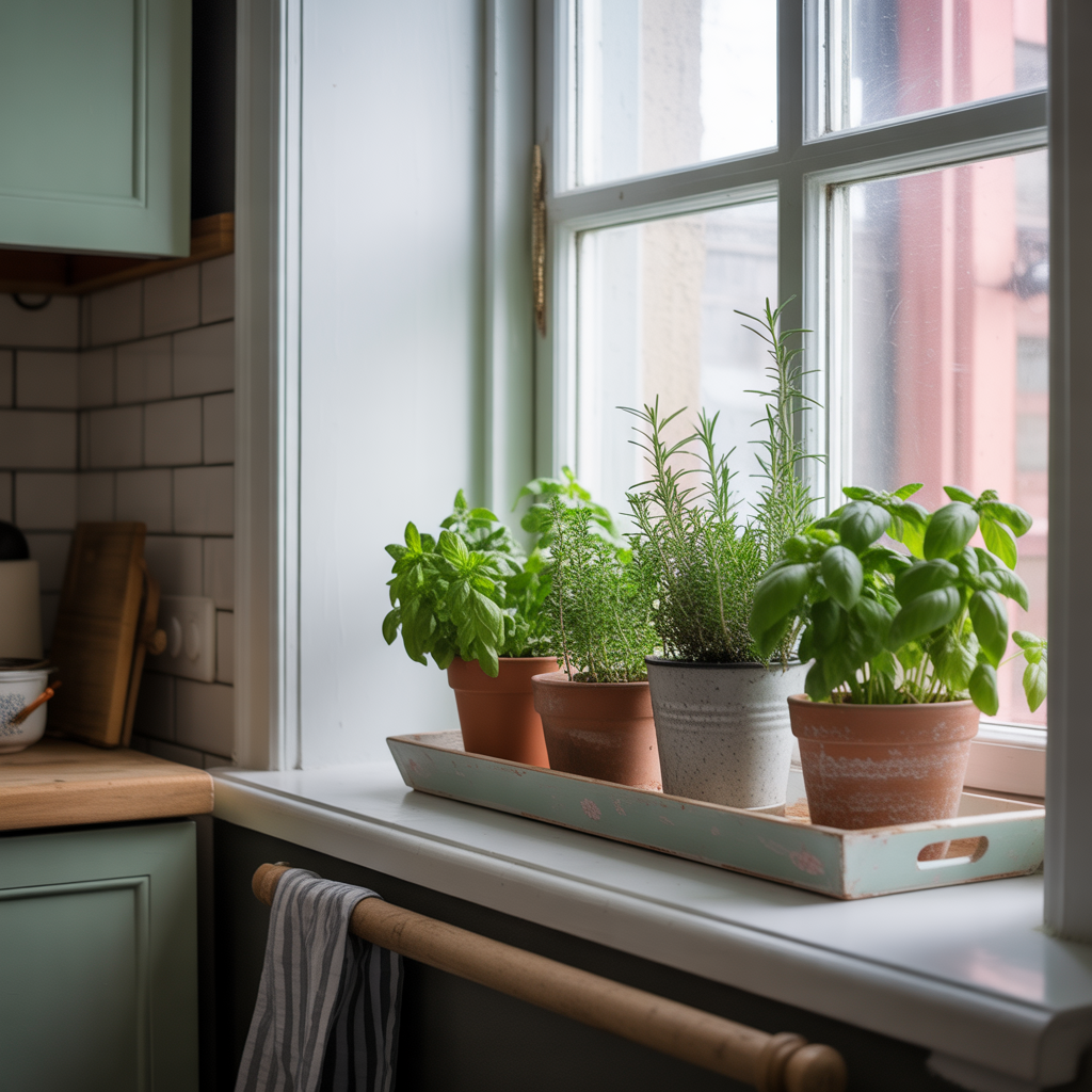 Fresh Herb Garden on the Sill