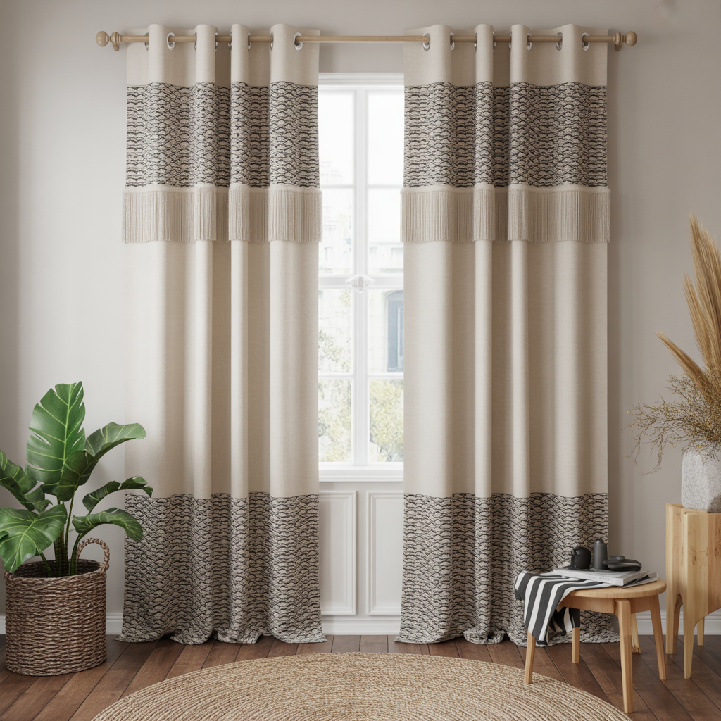 Boho Curtains: 18 Inspiring Ideas to Transform Your Home with Free-Spirited Charm 9 Fringe-Enhanced Boho Curtains for a Retro Twist