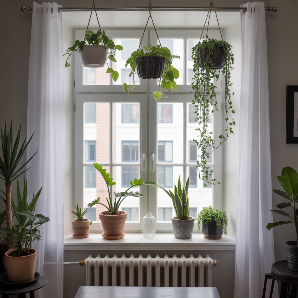 Hanging Planters Above the Sill