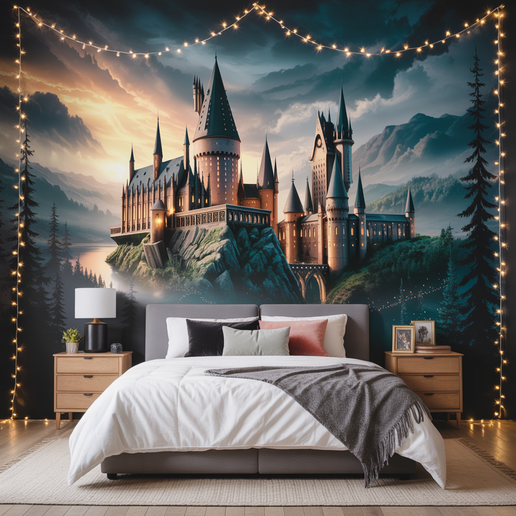 Harry Potter Bedroom: 20 Magical Ideas to Transform Your Space 8 Hogwarts Castle Artwork