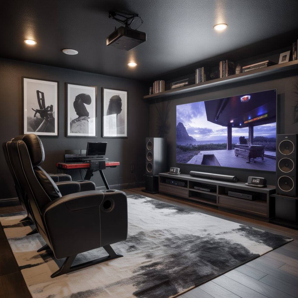 Adult Game Room: 18 Detailed Ideas for the Perfect Entertainment Space 4 Home Theater and Gaming Hybrid