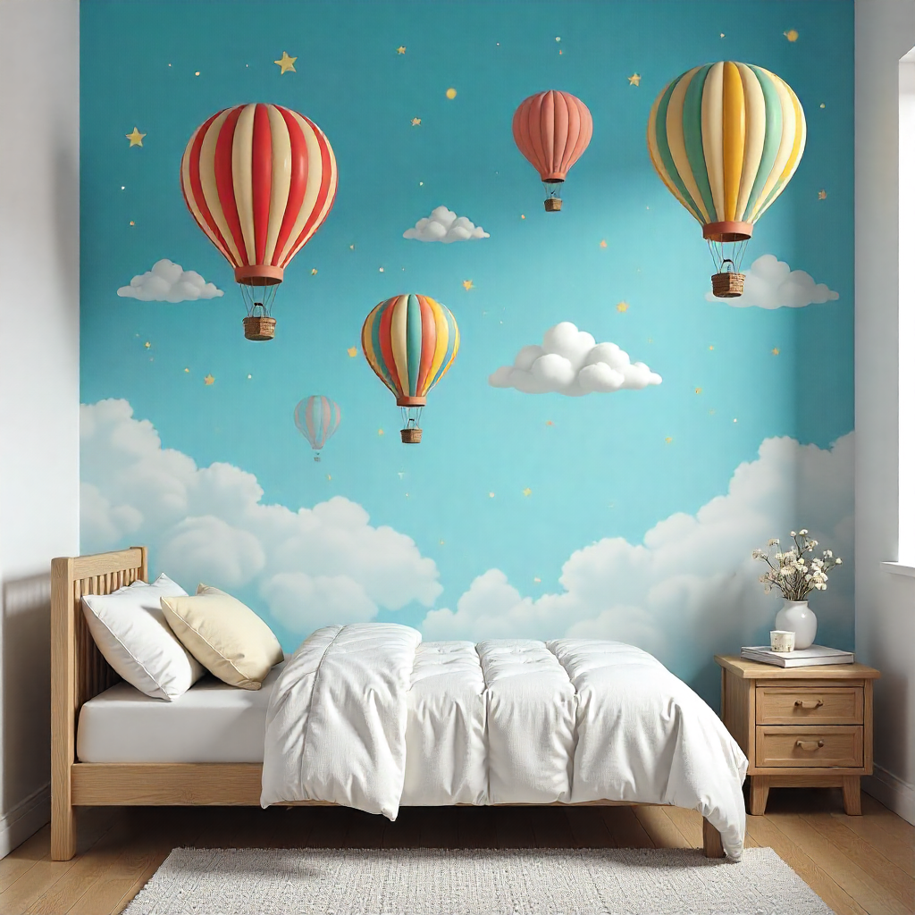 Kids Bedroom Mural: 20 Creative Ideas to Transform Your Child’s Space 6 Hot Air Balloon Skies