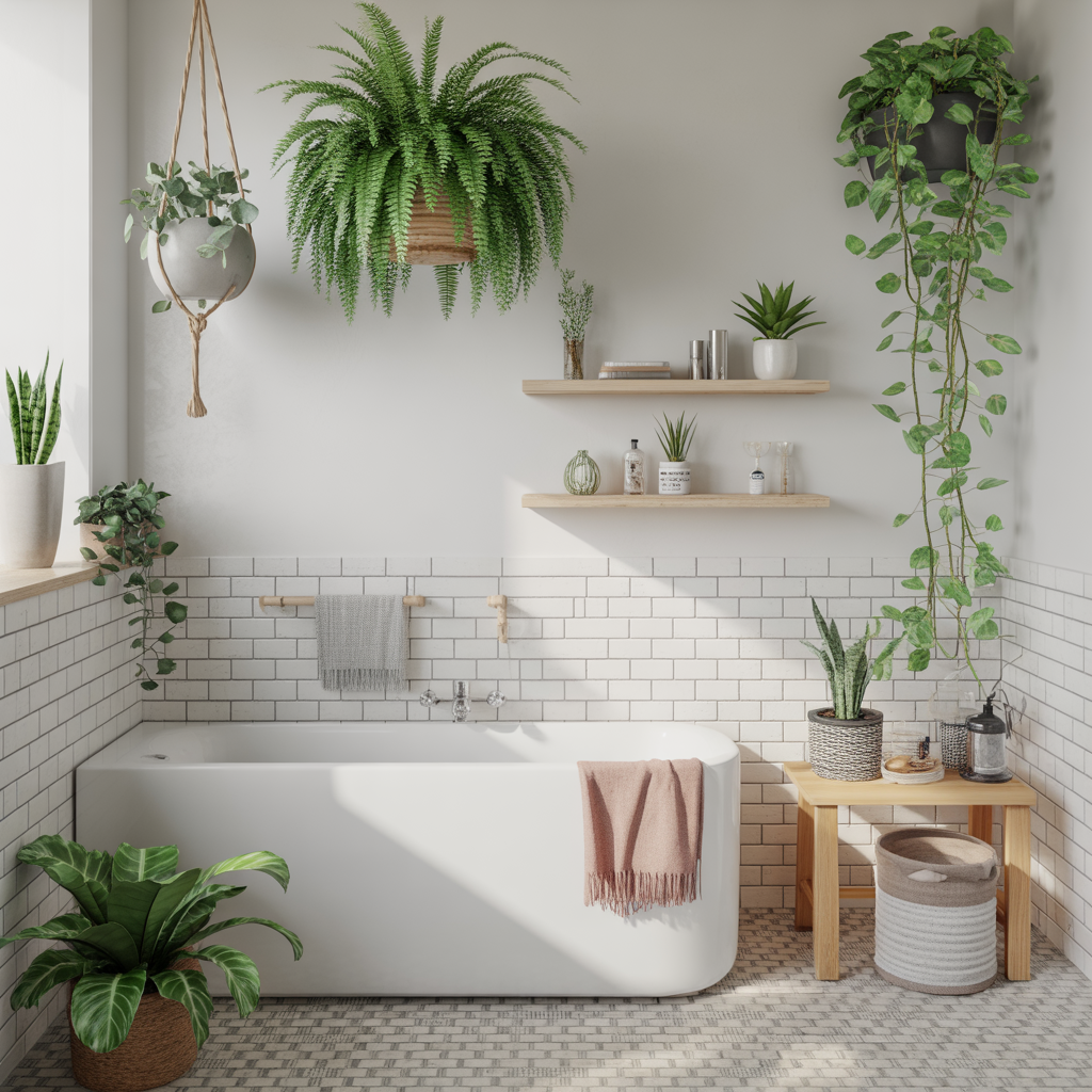 Boho Bathroom: 22 Creative Ideas for a Relaxed and Stylish Space 4 Indoor Plants for Freshness