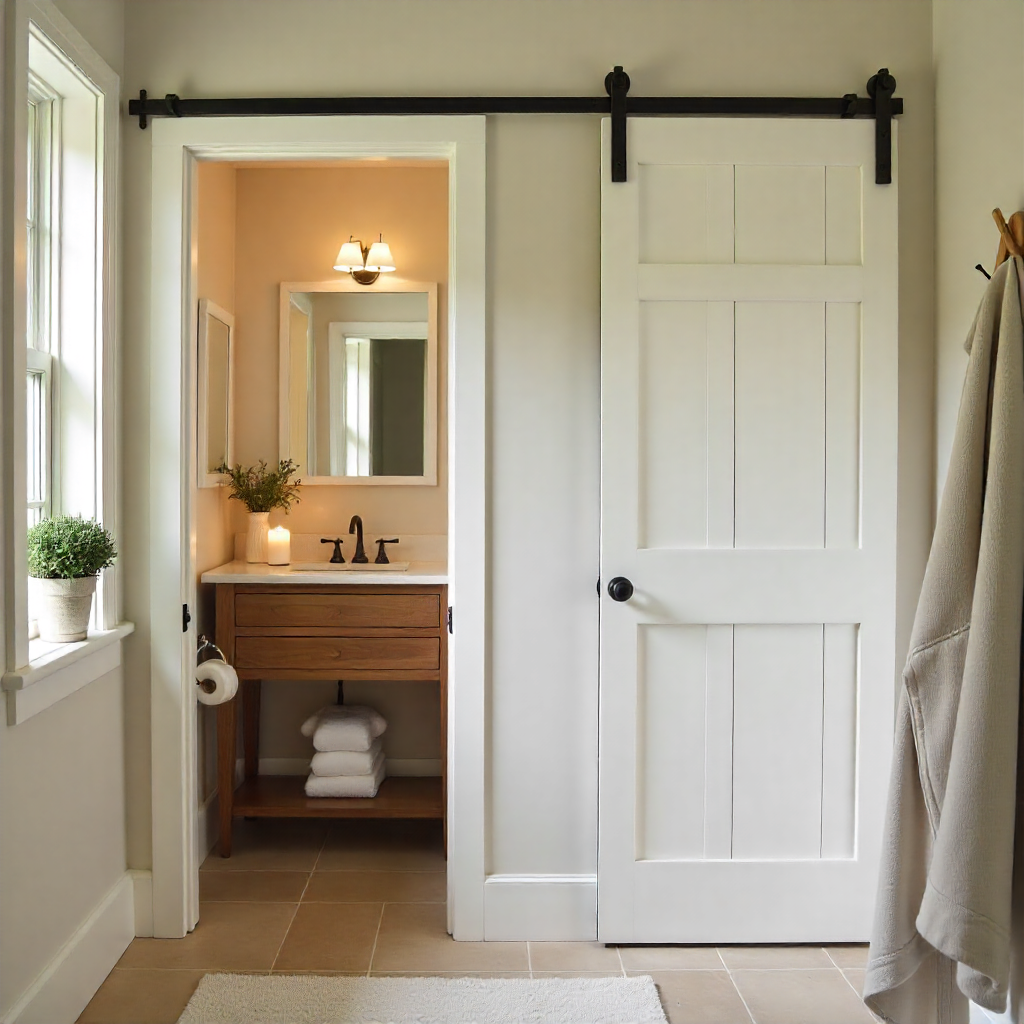 Powder Room Makeover: 20 Inspiring Ideas to Transform Your Space 16 Install a Barn Door or Pocket Door
