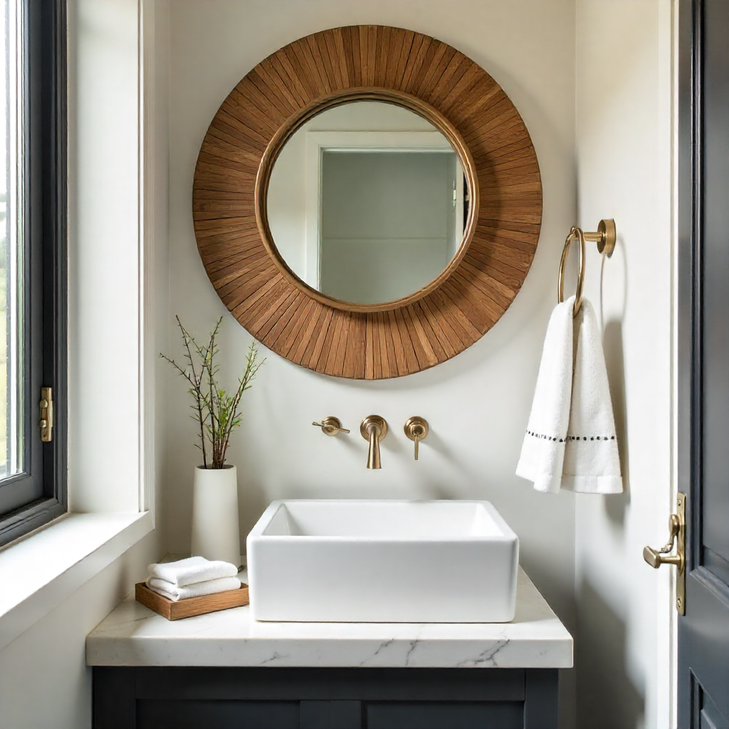 Powder Room Makeover: 20 Inspiring Ideas to Transform Your Space 4 Install a Bold Mirror