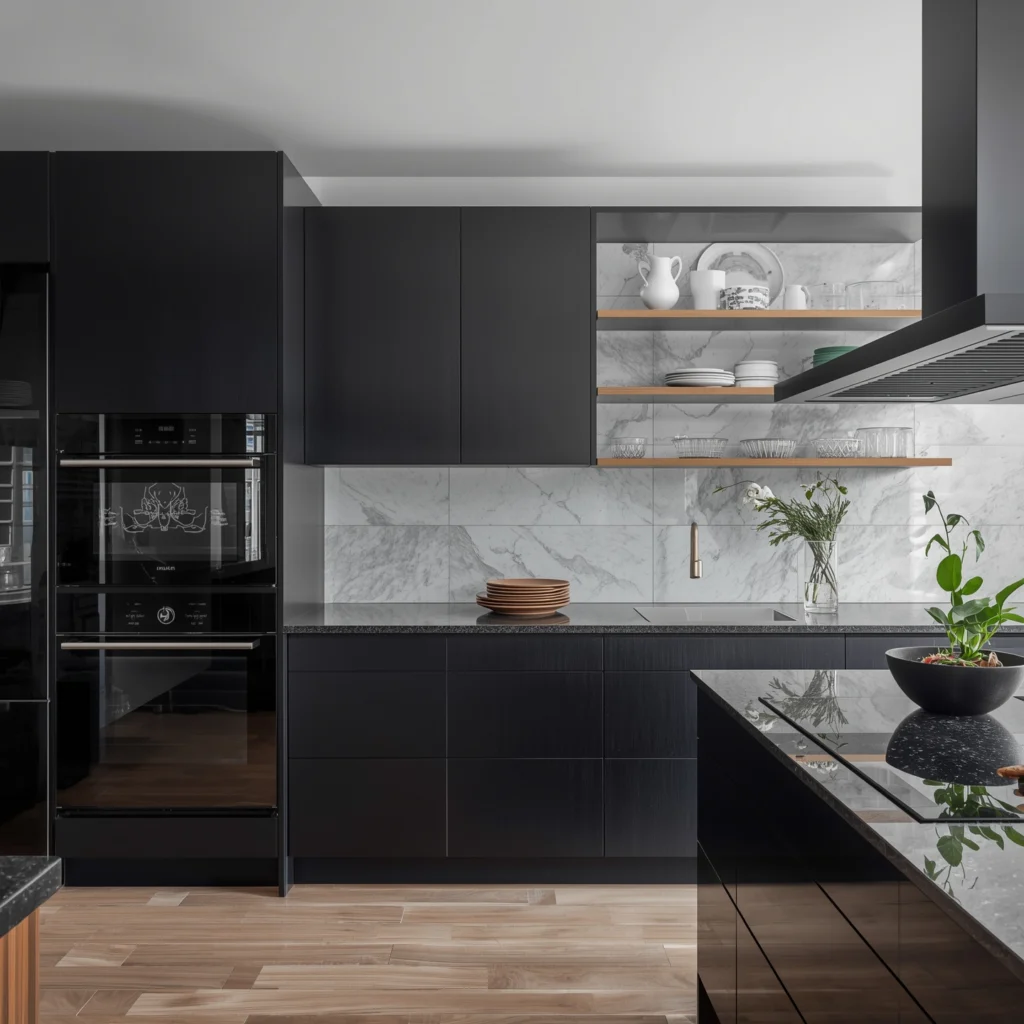 Black Japandi Kitchen: 25 Ideas for a Sophisticated Minimalist Space 7 Integrated Appliances for Clean Lines