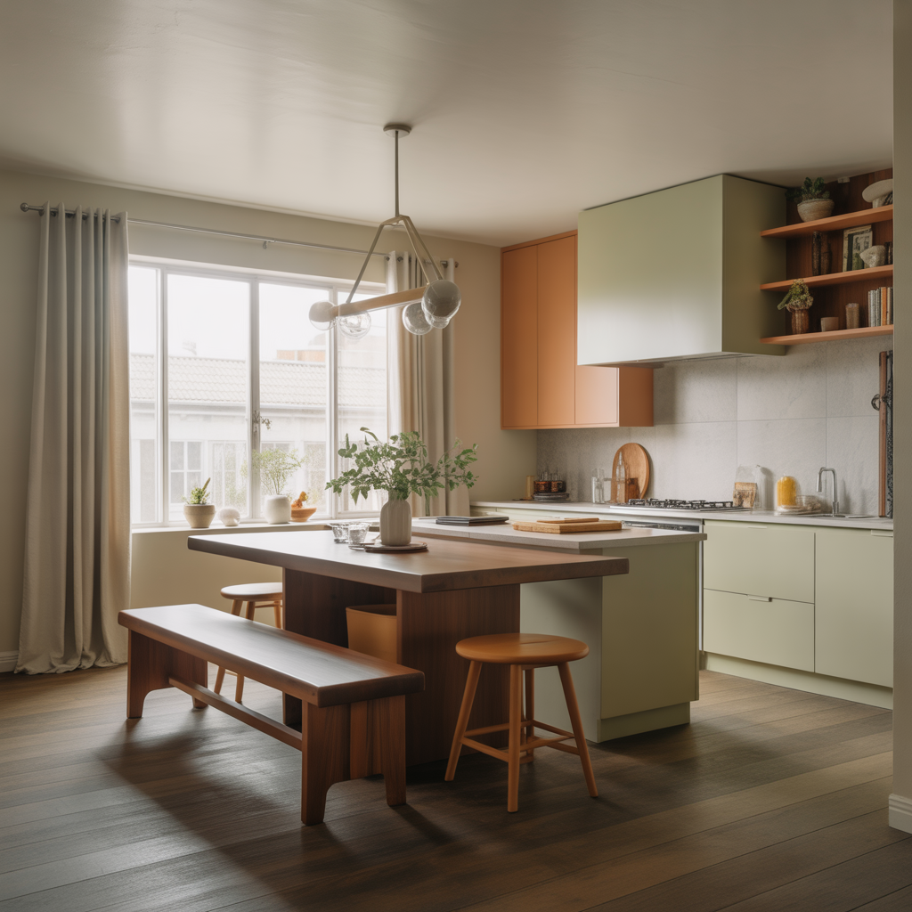 Kitchen Island as a Dining Table Hybrid