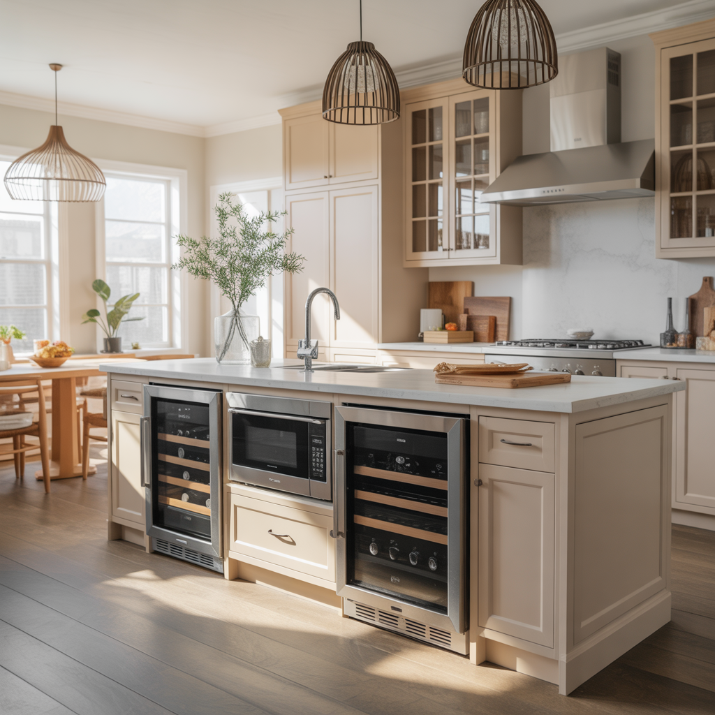 Kitchen Island with Built-In Appliances