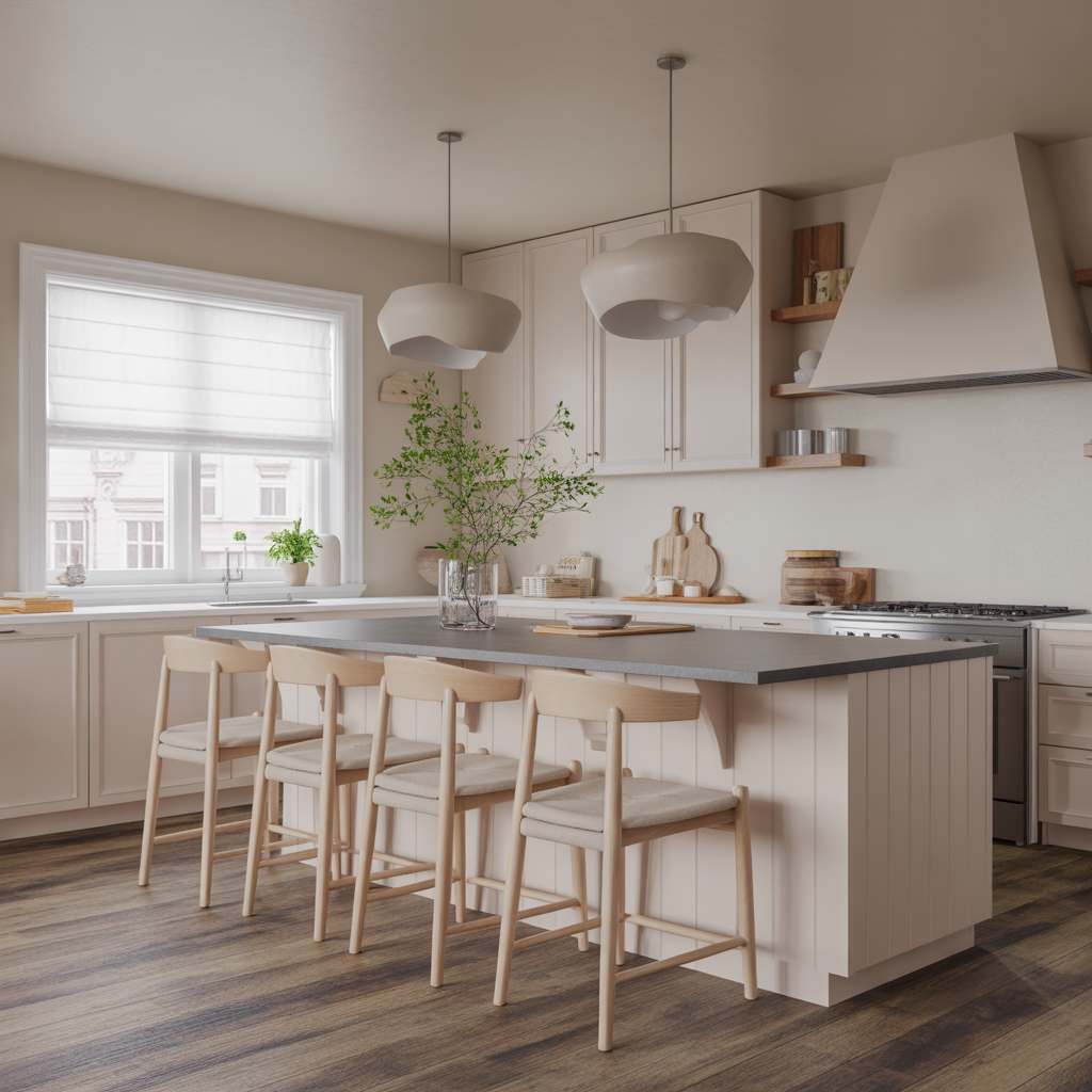 Kitchen Island with Built-In Breakfast Nook
