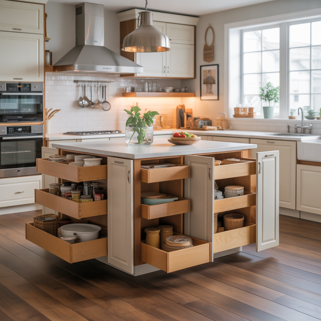 Kitchen Island with Hidden Storage