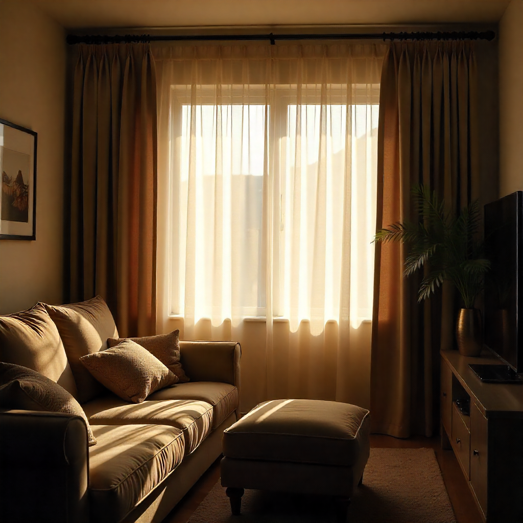 Cozy TV Room: 20 Ideas to Create the Perfect Entertainment Haven 12 Layer Curtains for Softness and Privacy