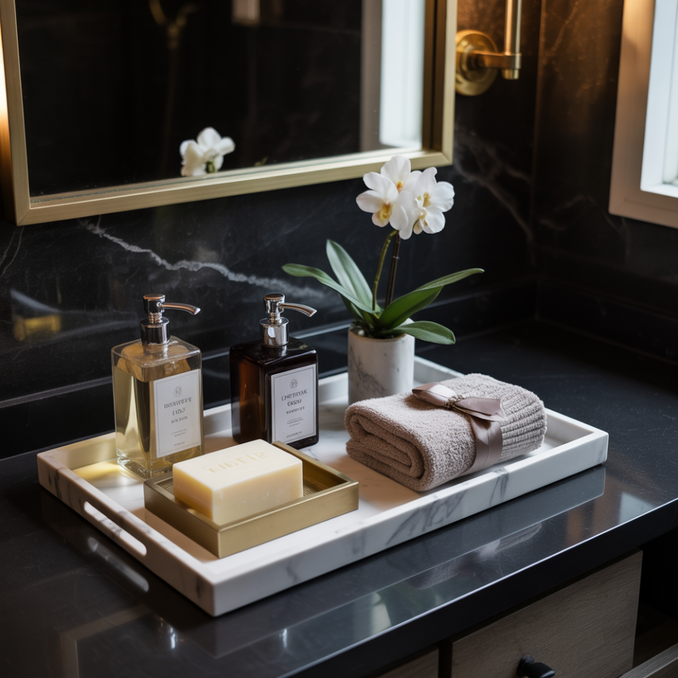 Bathroom Tray Decor: 16 Inspiring Ideas to Elevate Your Space 10 Luxury Hotel-Inspired Tray