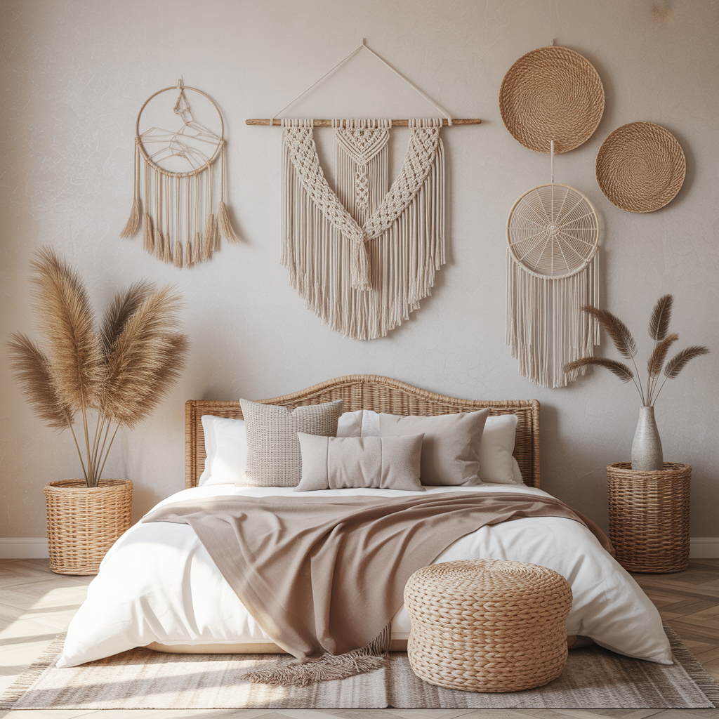 Boho Living Room: 18 Inspiring Ideas for a Cozy and Stylish Space 4 Macramé and Woven Wall Art