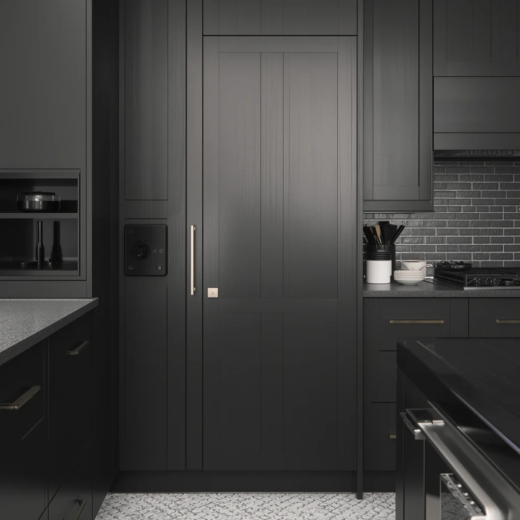 Black Japandi Kitchen: 25 Ideas for a Sophisticated Minimalist Space 6 Matte Black Fixtures and Hardware