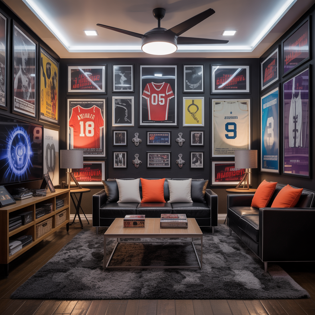 Adult Game Room: 18 Detailed Ideas for the Perfect Entertainment Space 17 Movie and Sports Memorabilia Theme