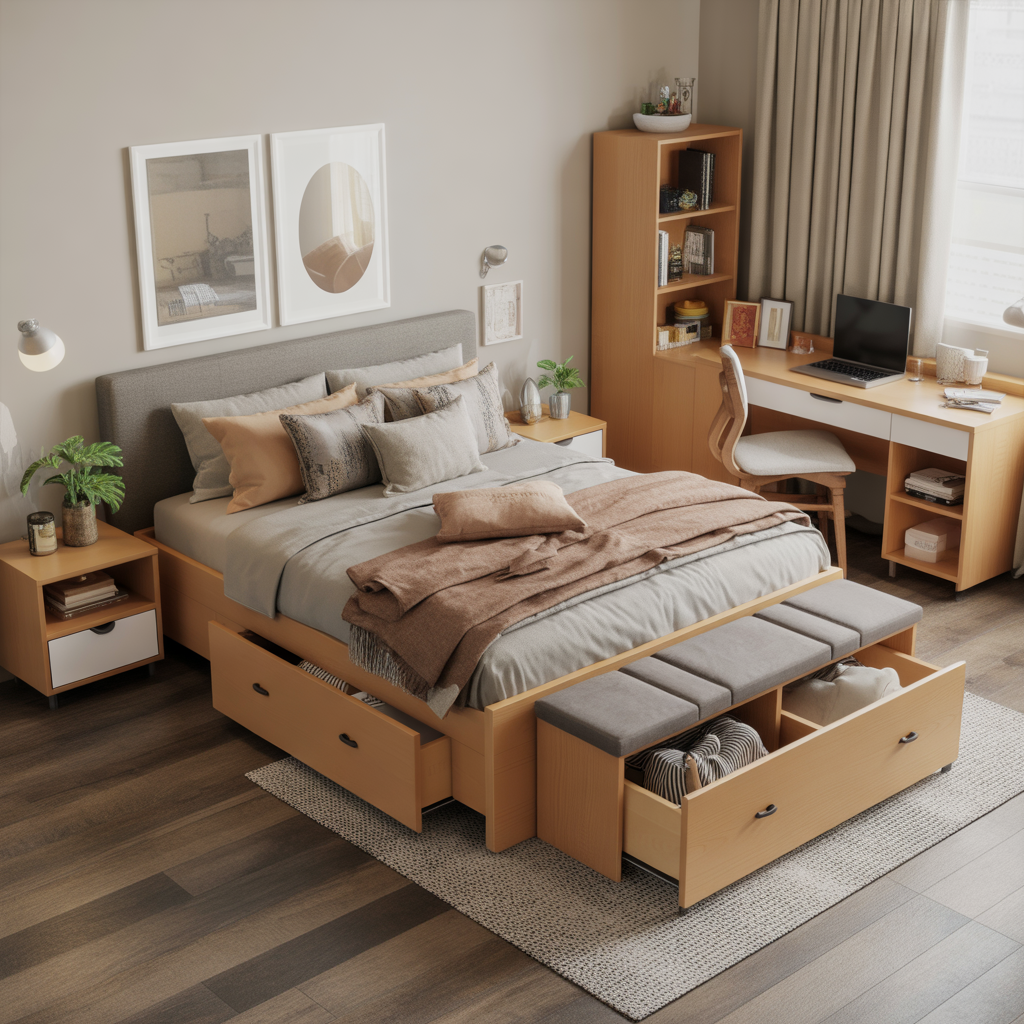 Small Bedroom Storage: 15 Brilliant Ideas to Maximize Space 2 Multi-Functional Furniture for Storage