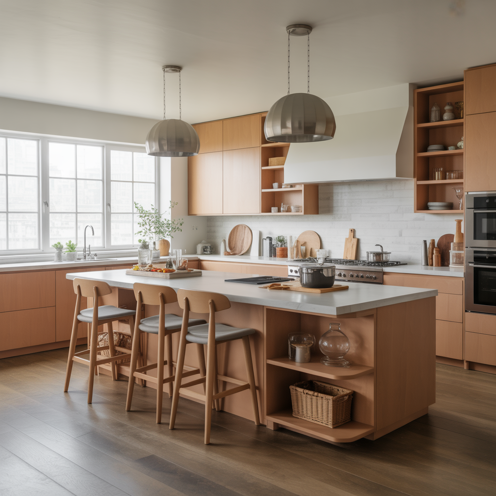 Multi-Level Kitchen Island for Versatile Use