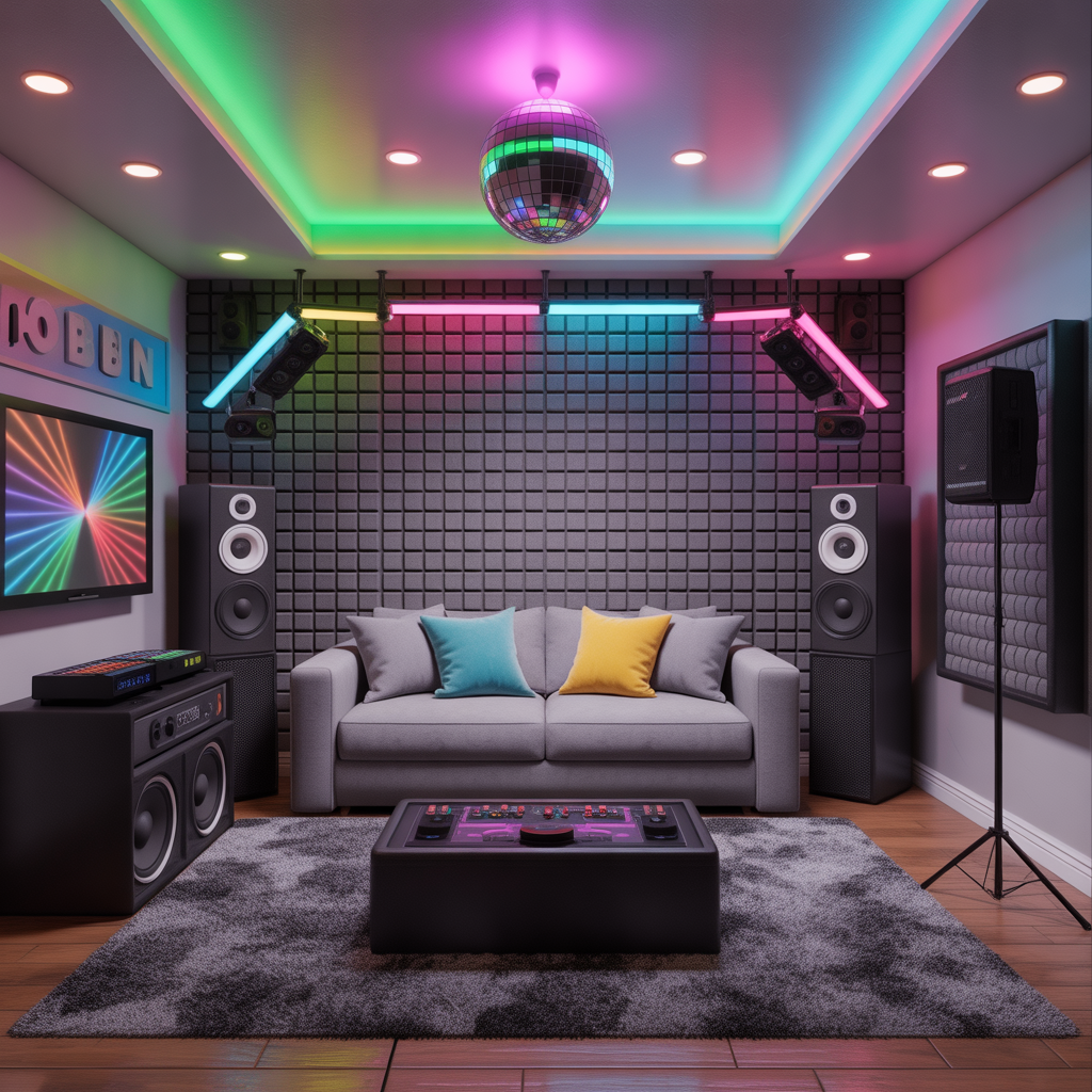 Adult Game Room: 18 Detailed Ideas for the Perfect Entertainment Space 13 Music and Karaoke Section
