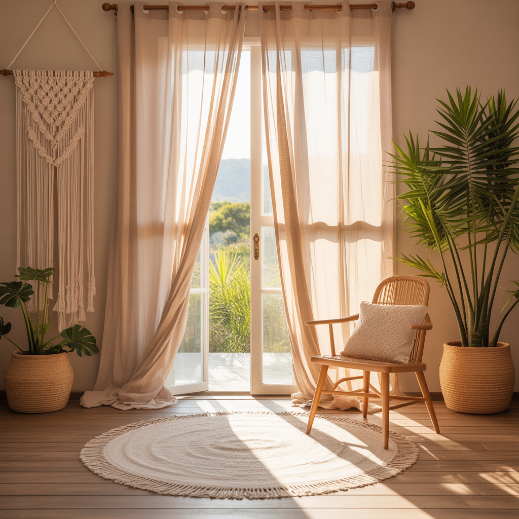 Natural Light and Flowing Curtains