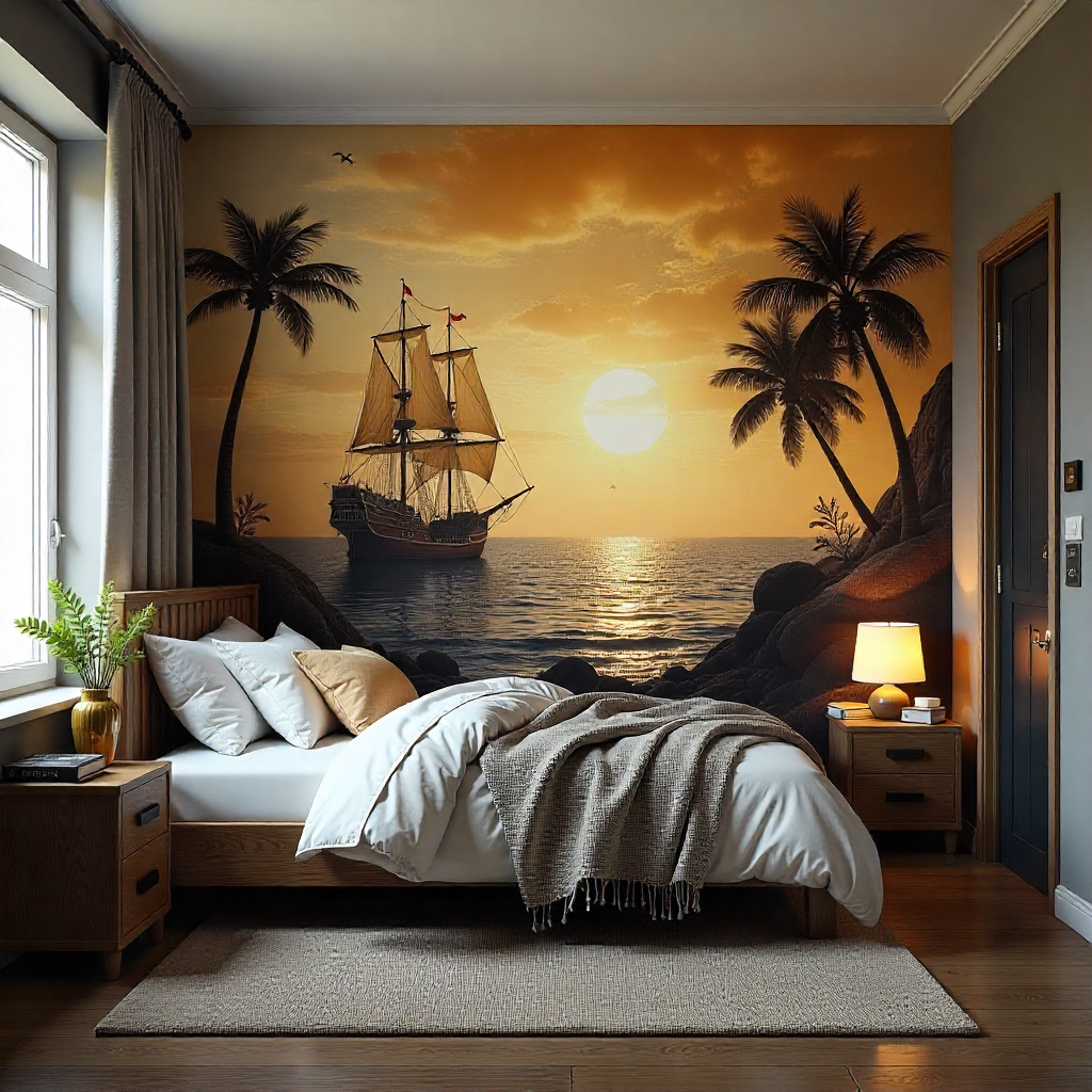 Kids Bedroom Mural: 20 Creative Ideas to Transform Your Child’s Space 14 Ocean Pirate Adventure