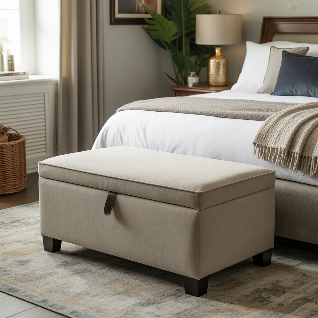 Small Bedroom Sitting Area: 15 Creative Ideas to Maximize Comfort and Style 7 Ottoman with Storage Function