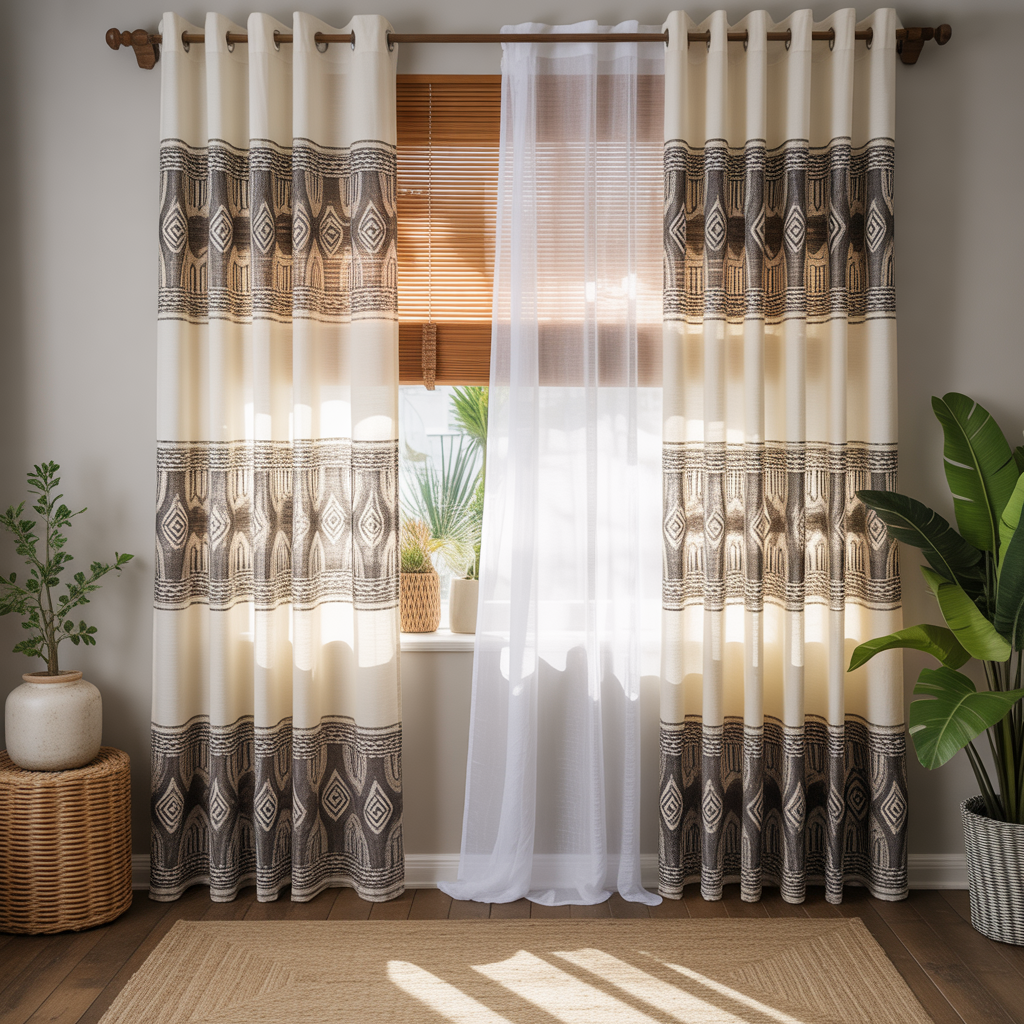 Boho Living Room: 18 Inspiring Ideas for a Cozy and Stylish Space 7 Patterned Curtains for a Playful Touch