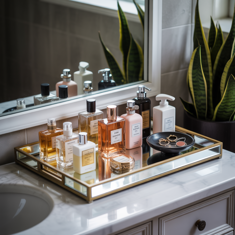 Bathroom Tray Decor: 16 Inspiring Ideas to Elevate Your Space 8 Perfume and Beauty Tray