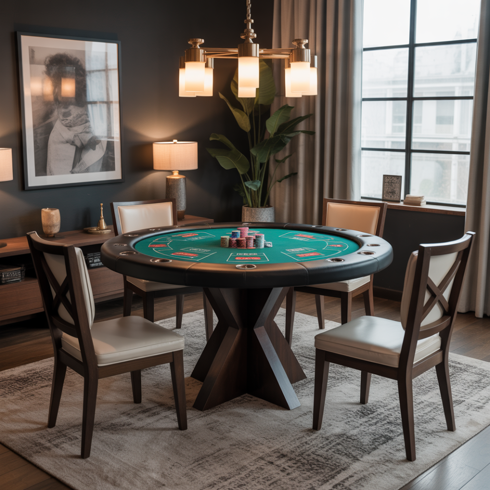 Adult Game Room: 18 Detailed Ideas for the Perfect Entertainment Space 3 Poker and Card Game Table