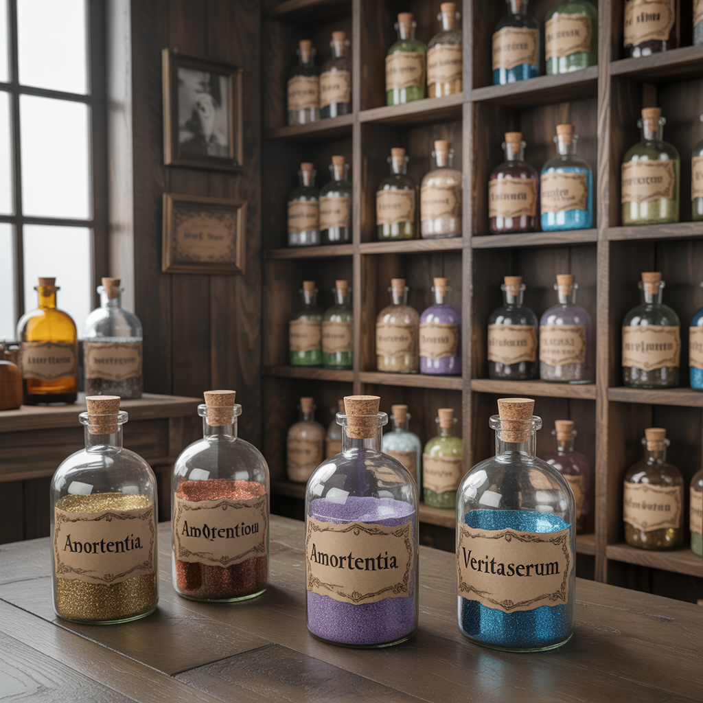Harry Potter Bedroom: 20 Magical Ideas to Transform Your Space 7 Potion Bottles and Apothecary Décor