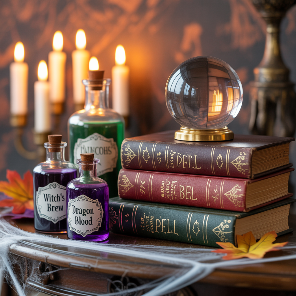 Potion Bottles and Spell Books