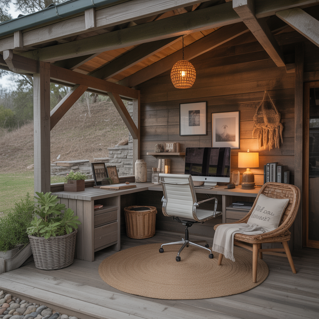 Backyard Office: 20 Creative Ideas to Build Your Dream Outdoor Workspace 6 Rustic Cabin-Inspired