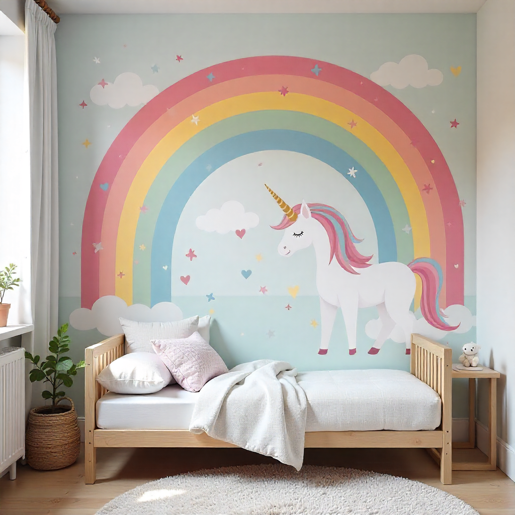 Kids Bedroom Mural: 20 Creative Ideas to Transform Your Child’s Space 16 Rainbow and Unicorn Dreams
