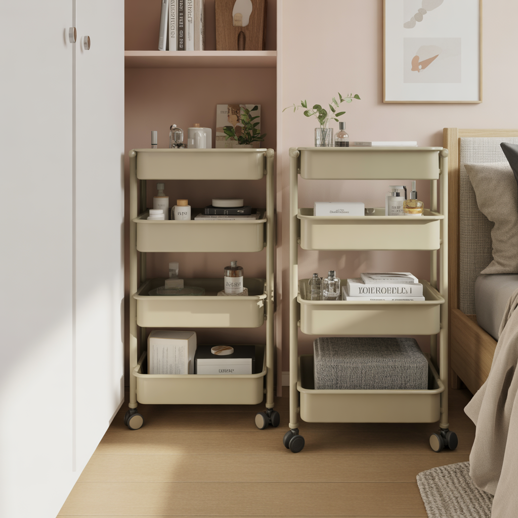 Small Bedroom Storage: 15 Brilliant Ideas to Maximize Space 13 Rolling Storage Carts