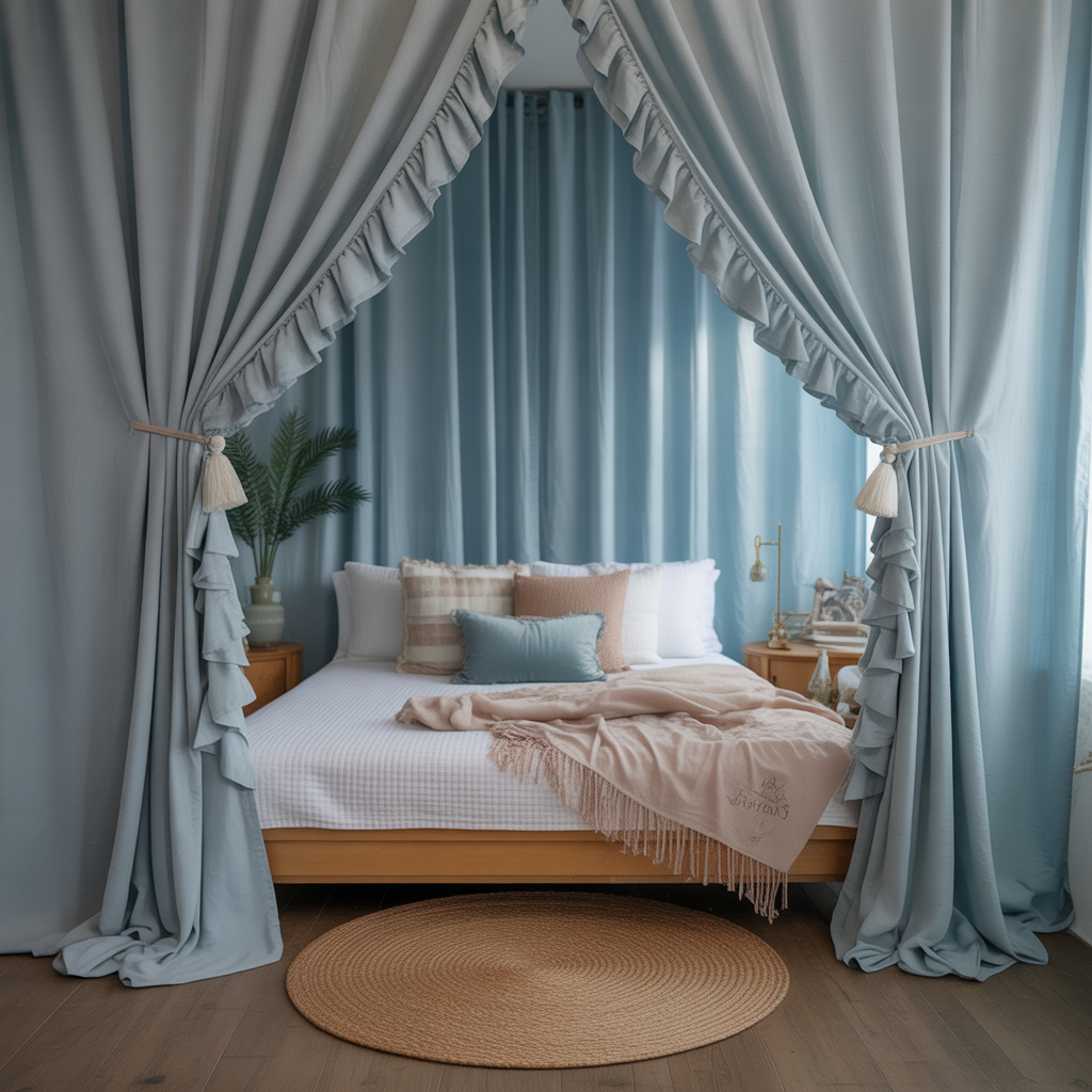 Boho Curtains: 18 Inspiring Ideas to Transform Your Home with Free-Spirited Charm 16 Ruffled Boho Curtains for Whimsical Charm