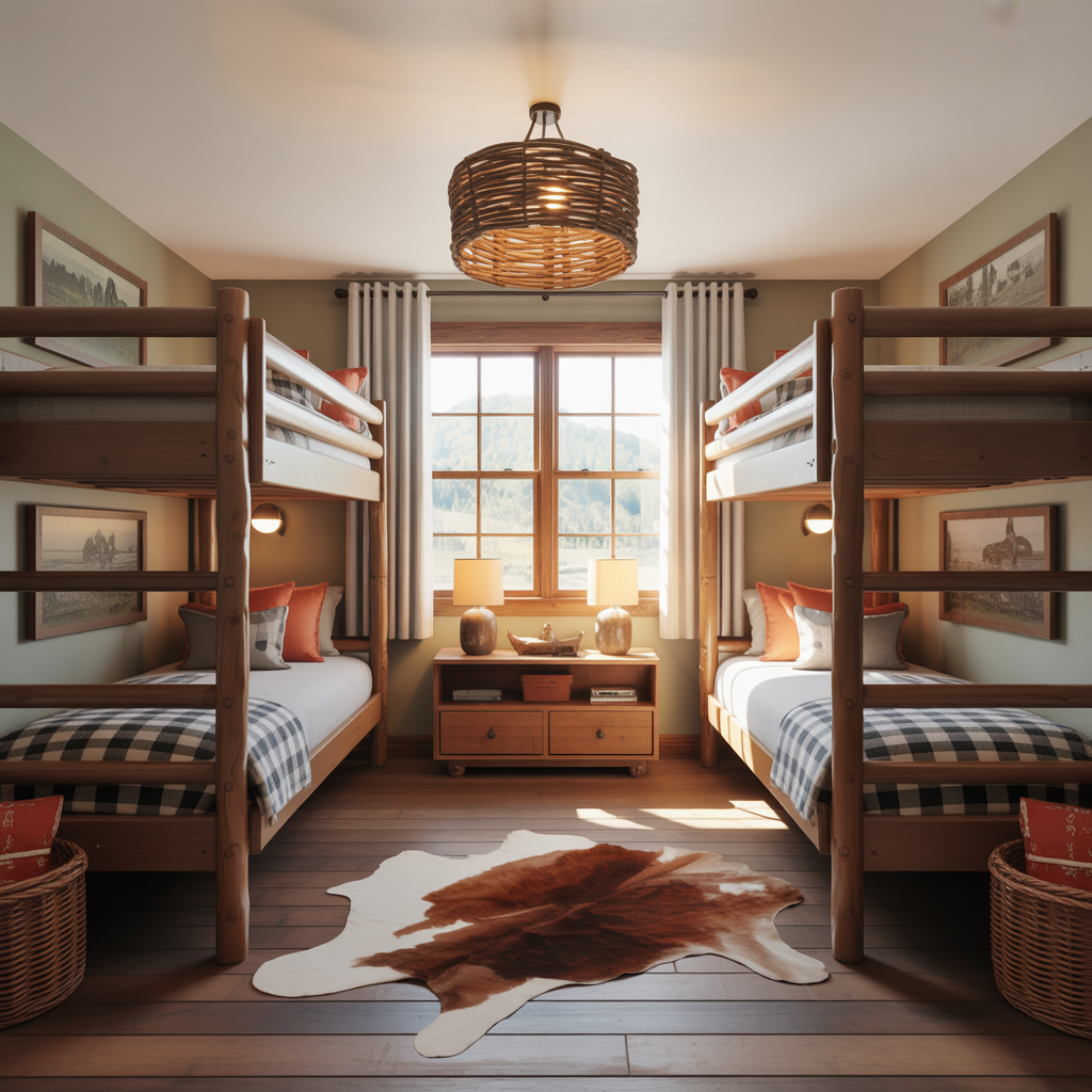 Bunk Room for Boys: 14 Creative and Practical Ideas to Maximize Space and Style 10 Rustic Cabin Vibes