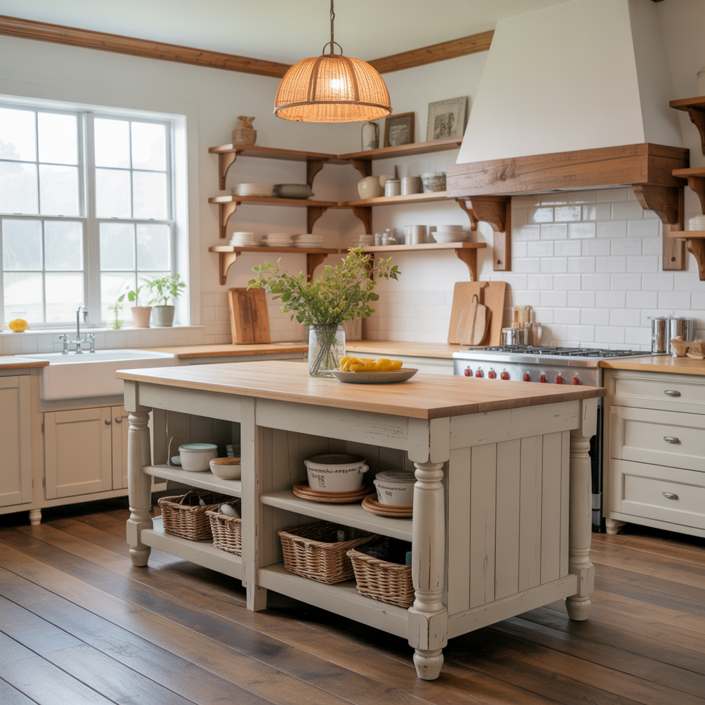 Rustic Farmhouse Kitchen Island