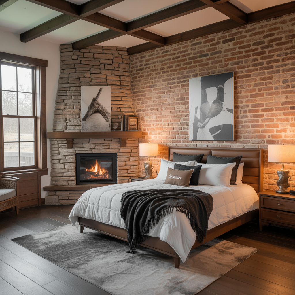 Western Ranch Bedroom:20 Inspiring Ideas to Create a Cozy Rustic Retreat 6 Stone and Brick Features
