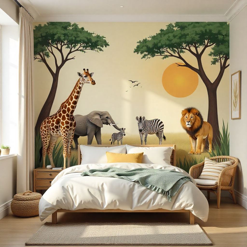 Kids Bedroom Mural: 20 Creative Ideas to Transform Your Child’s Space 4 Safari Adventure