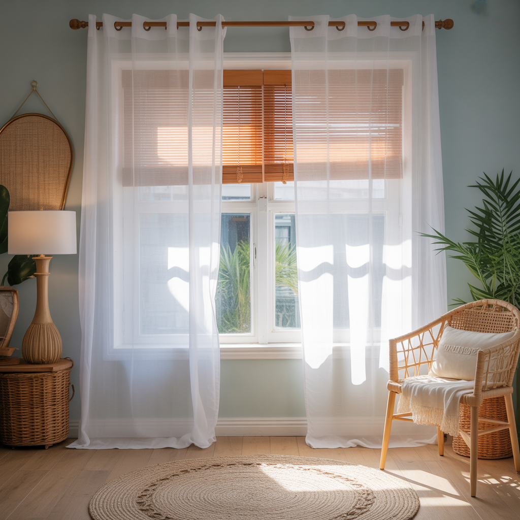 Boho Curtains: 18 Inspiring Ideas to Transform Your Home with Free-Spirited Charm 1 Sheer White Curtains boho for Airy Vibes