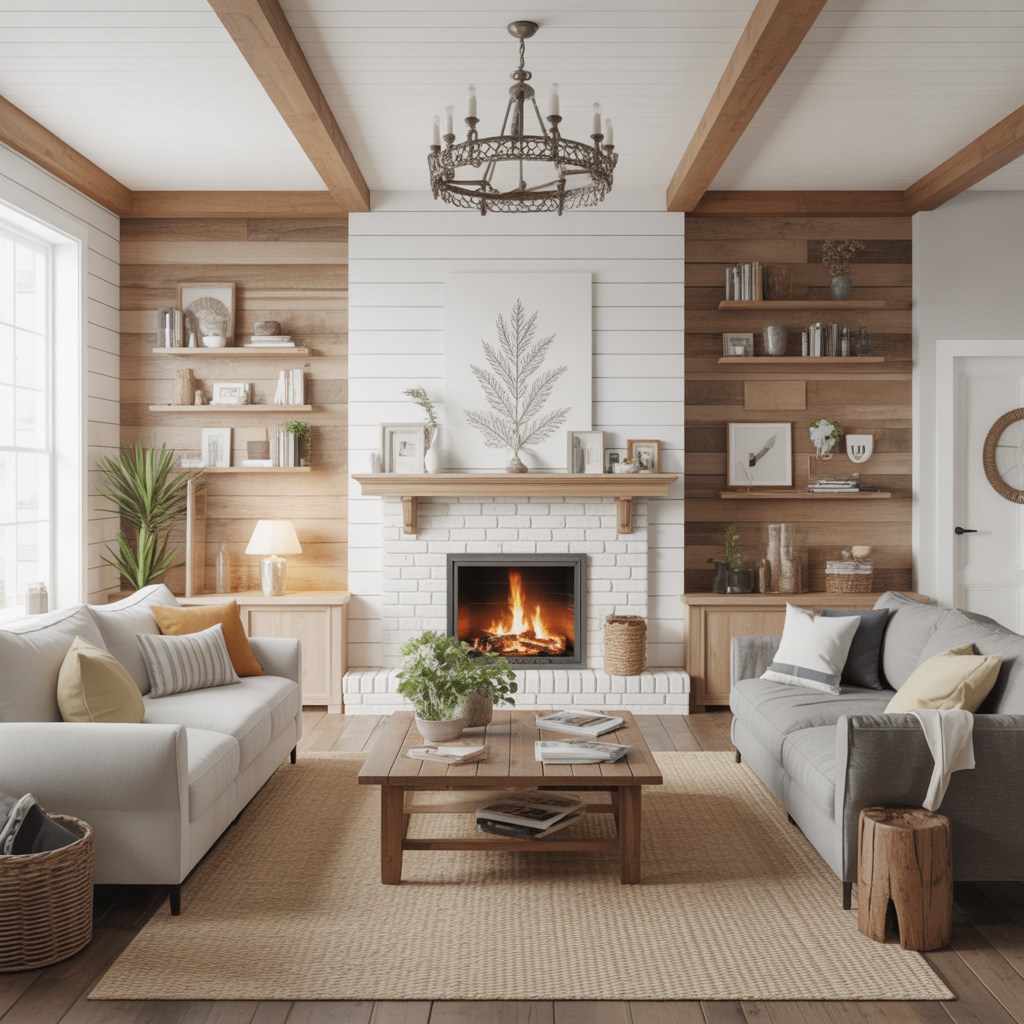 Shiplap Wall Living Room