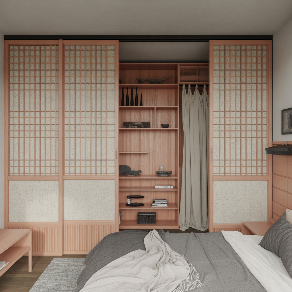 Sliding Screens and Room Dividers in Japandi Bedroom Design