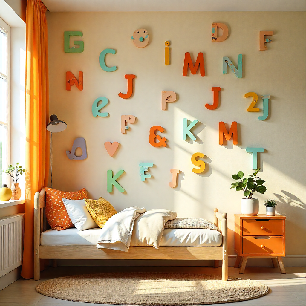 Kids Bedroom Mural: 20 Creative Ideas to Transform Your Child’s Space 18 Space for Learning Letters and Numbers