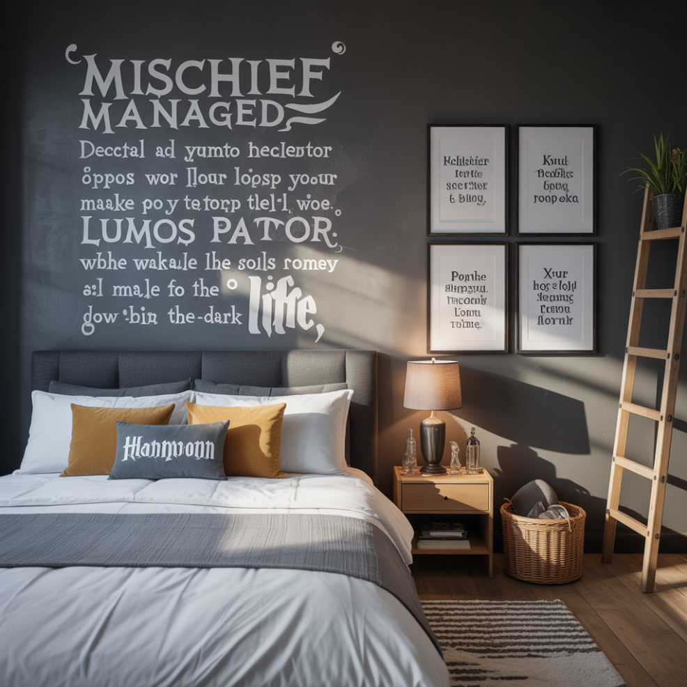 Harry Potter Bedroom: 20 Magical Ideas to Transform Your Space 15 Spell and Quote Wall Décor