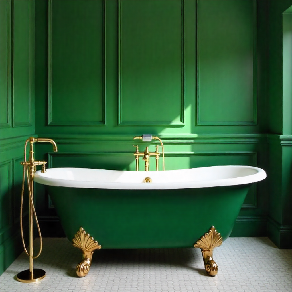 Statement Emerald Green Bathtub